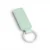 wikxy-laser-engraved-leather-keyholder-rectangular-shape-mint-green A mint green, blank premium leather keyholder before customisation, showcasing the raw stitching and thick leather grain on a wooden workshop table by WIKXY.